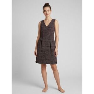 Madewell Womens Tweed V-Neck Sleeveless Dress Burgundy Black White 08255 Size S